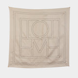 Écharpe Embroidered Monogramme - TOTEME - Soie - Beige