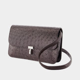 Sac À Bandoulière T-Lock Ostrich - TOTEME - Cuir - Bordeaux