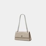 Sac Porté Épaule Kira Turnlock - Tory Burch - Cuir - Gris