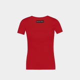 T-Shirt Moon Ss Baby - Marine Serre - Coton - Rouge