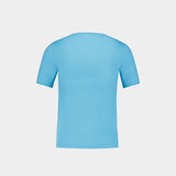 T-Shirt Signature Contrast - Courreges - Coton - Bleu