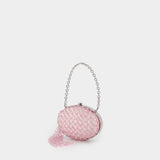Pochette Oval Crystal Chain - SELF PORTRAIT - Synthétique - Rose