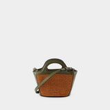 Sac À Main Tropicalia Micro - Marni - Coton - Brick/Olive