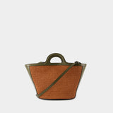 Sac À Main Tropicalia Small - Marni - Coton - Brick/Olive