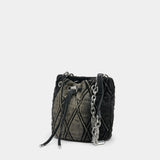 Sac Porté Épaule Charm-D Small - DIESEL - Coton - Noir