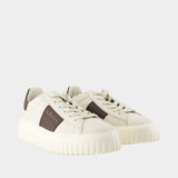 Sneakers H Stripes - Hogan - Cuir - Blanc