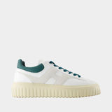 Sneakers H Stripes - Hogan - Cuir - Blanc
