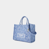 Cabas Large En Jacquard - Versace - Toile - Bleu