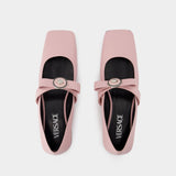 Ballerines Gianni Ribbon - Versace - Cuir - Rose