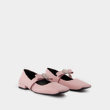 Ballerines Gianni Ribbon - Versace - Cuir - Rose