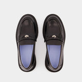 Chaussures Plates Loafers Calf Leather - Versace - Cuir - Noir