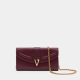 Wallet On Chain - Versace - Cuir - Bordeaux