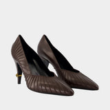 Escarpins T.90 - Versace - Cuir - Marron