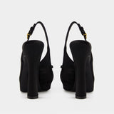 Escarpins Slingback - Dolce&Gabbana - Soie - Noir