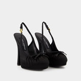 Escarpins Slingback - Dolce&Gabbana - Soie - Noir