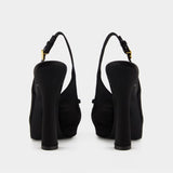 Escarpins Slingback - Dolce&Gabbana - Satin - Noir