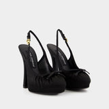 Escarpins Slingback - Dolce&Gabbana - Satin - Noir
