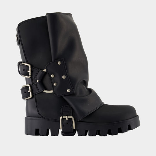 Bottines Stivaletto - Dolce&Gabbana - Cuir - Noir