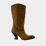Bottines D-Luffy-75-Tube - DIESEL - Cuir - Kaki