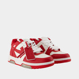 Sneakers Out Of Office - OFF WHITE - Cuir - Rouge