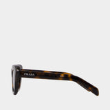 Lunettes De Soleil 0pr D07s - Prada - Acétate - Noir