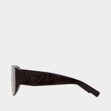 Lunettes De Soleil 0pr D10s - Prada - Acétate - Noir