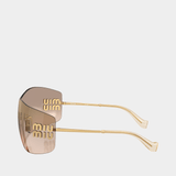 Lunettes De Soleil 0mu B53s - Miu Miu - Acétate - Doré