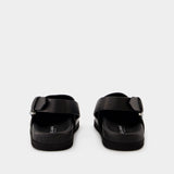 Sandales à Plaque Logo - Dolce&Gabbana - Cuir - Noir