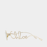 Lunettes De Soleil Ch0413s - Chloé - Métal - Doré