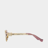 Lunettes De Soleil 0mu 52ys - Miu Miu - Acétate - Doré