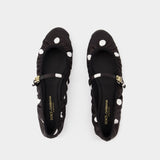 Ballerines - Dolce&Gabbana - Coton - Noir/Blanc