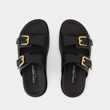 Sandales - Dolce&Gabbana - Cuir - Noir