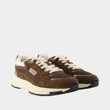 Sneakers Hyperway Low - Autry - Cuir - Marron