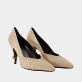 Escarpins T.90 - Versace - Cuir - Ivoire
