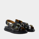 Sandales Fussbett - Marni - Cuir - Noir