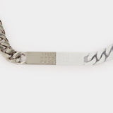 Collier Minimal Logo Id Tag - MM6 Maison Margiela - Métal - Argenté