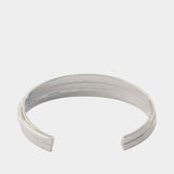 Bracelet Enamel Logo Cuff - MM6 Maison Margiela - Métal - Argenté