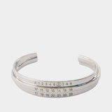 Bracelet Enamel Logo Cuff - MM6 Maison Margiela - Métal - Argenté