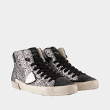 Sneakers Prsx High Woman - Philippe Model - Cuir - Gris