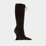 Bottes Nina Lace Up 105 - Paris Texas - Cuir - Marron