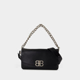 Sac À Main Bb Soft Flap Medium - Balenciaga - Cuir - Noir