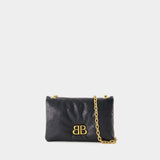 Sac Porté Épaule Monaco - Balenciaga - Cuir - Noir