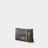 Sac Porté Épaule Monaco - Balenciaga - Cuir - Noir