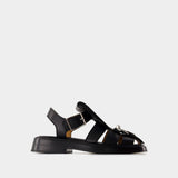 Sandales À Brides T-Bar - Alexander McQueen - Cuir - Noir