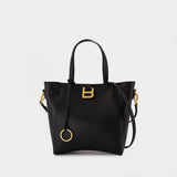 Cabas Hourglass Soft Small - Balenciaga - Cuir - Noir