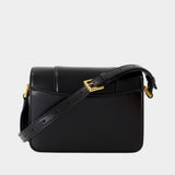 Sac À Bandoulière Hourglass Flap Small - Balenciaga - Cuir - Noir