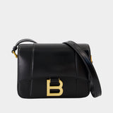 Sac À Bandoulière Hourglass Flap Small - Balenciaga - Cuir - Noir