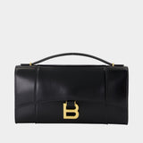 Pochette Hourglass - Balenciaga - Cuir - Noir