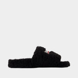 Sandales Furry - Balenciaga - Mouton Retourné - Noir