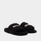 Sandales Furry - Balenciaga - Mouton Retourné - Noir